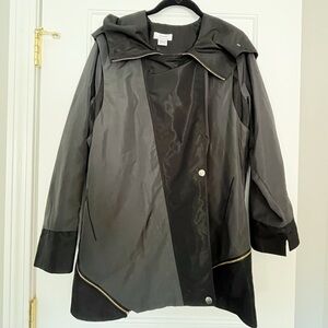 Dorman Black Hooded Raincoat with Zip Off Bottom